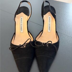 Manolo Blahnik Black Suede Heels vintage